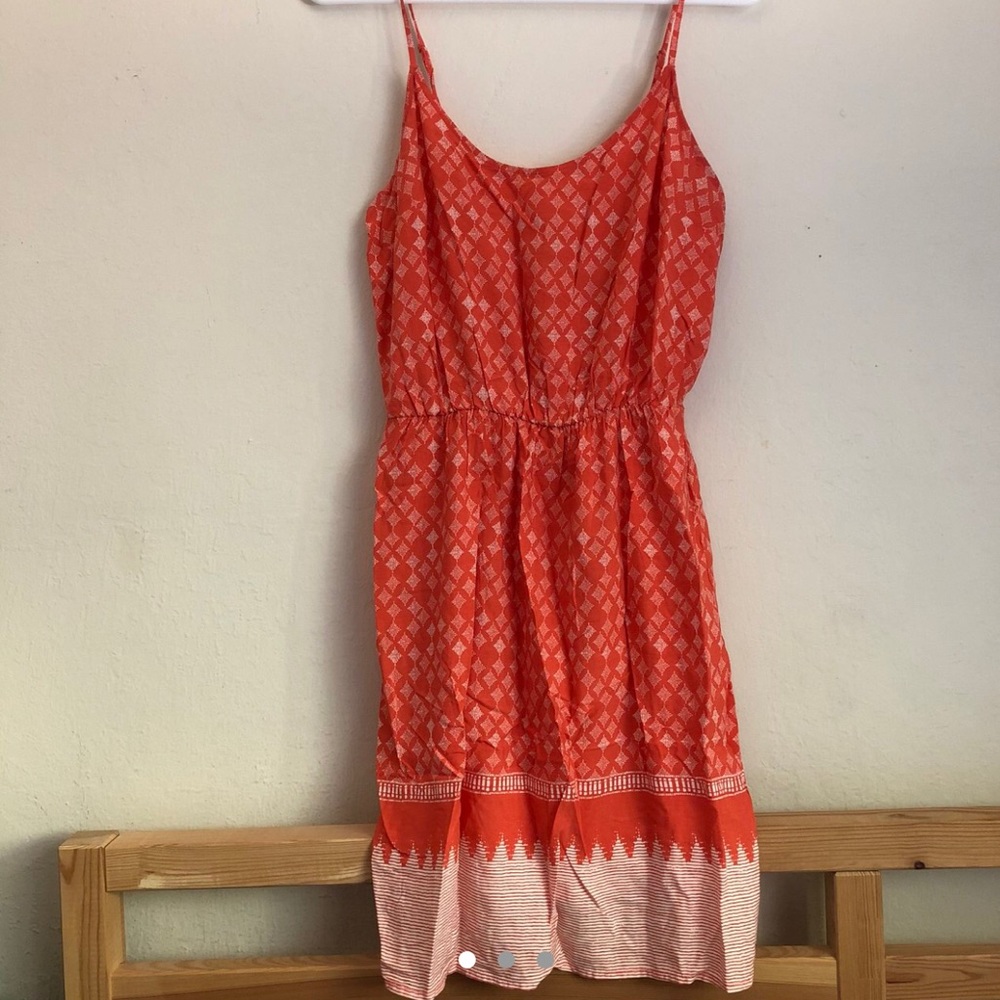 Orange and white sun dress